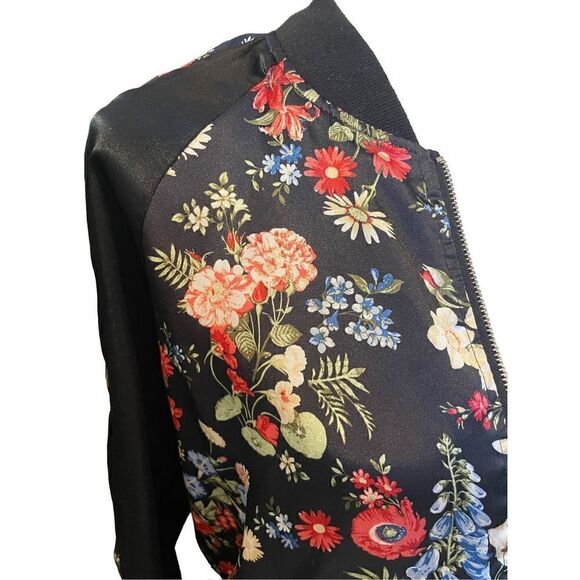 No Boundaries Multi-Color Floral Long Sleeve Full Zip Jacket Size L (11-13) Juni - Picture 2 of 10